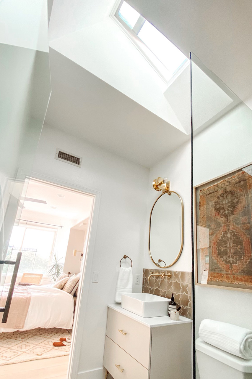 Bathroom with VELUX Manual Fresh Air Skylight